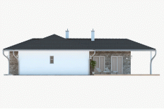 projekt domu bungalov v tvare L