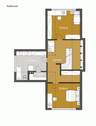 Projekty rodinných domov - projekt domu bungalov IMPERIA Projekty rodinných domov - projekt domu bungalov IMPERIA