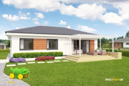 Projekty rodinných domů - projekt domu bungalov OPTIM100