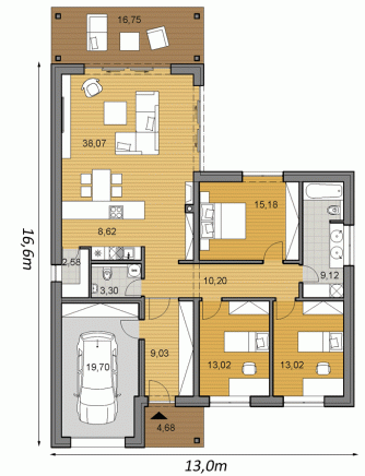 projekt rodinneho domu elko135