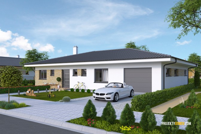 projekt domu EKO120 s garážou